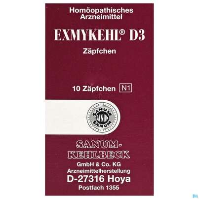 Exmykehl D 3 Suppositorium 10st, A-Nr.: 1997188 - 02