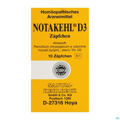 Sie sehen eine Packung Notakehl Supp D3 10st, Produktbild: 01 Notakehl Supp D3 10st, A-Nr.: 0991930 - 01