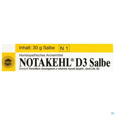 Sie sehen eine Packung Notakehl Salbe D3 30g, Produktbild: 02 Notakehl Salbe D3 30g, A-Nr.: 2417112 - 02