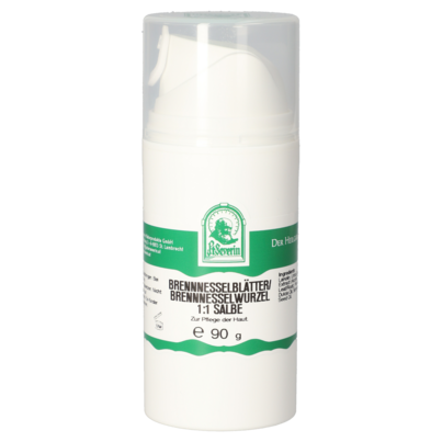 Sie sehen eine Packung BRENNNESSELBLAETTER/BRENNNESSELWURZEL 1:1 SALBE 90 G, Produktbild: 01 BRENNNESSELBLAETTER/BRENNNESSELWURZEL 1:1 SALBE 90 G, A-Nr.: 5613612 - 01