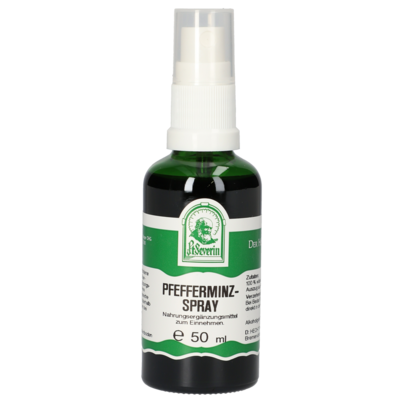Sie sehen eine Packung PFEFFERMINZ SPRAY 50 ML, Produktbild: 01 PFEFFERMINZ SPRAY 50 ML, A-Nr.: 4444685 - 01