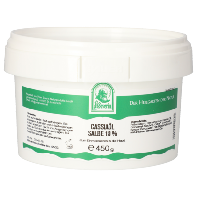 Sie sehen eine Packung CASSIAÖL SALBE 10% 450G, Produktbild: 01 CASSIAÖL SALBE 10% 450G, A-Nr.: 5801897 - 01