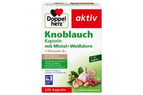 Knoblauch Kapseln mit Mistel + Weißdorn + Vitamin B1, A-Nr.: 5987330 - 01