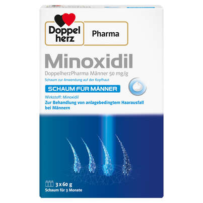Minoxidil DoppelherzPharma Männer 50 mg/g Schaum zur Anwendung auf der Kopfhaut, A-Nr.: 5532813 - 01