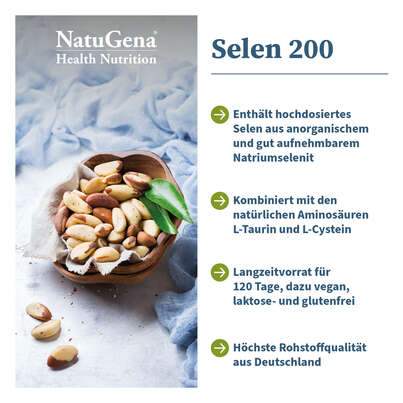 Sie sehen eine Packung NatuGena Selen 200 Kapseln, Produktbild: 02 NatuGena Selen 200 Kapseln, A-Nr.: 5926771 - 02