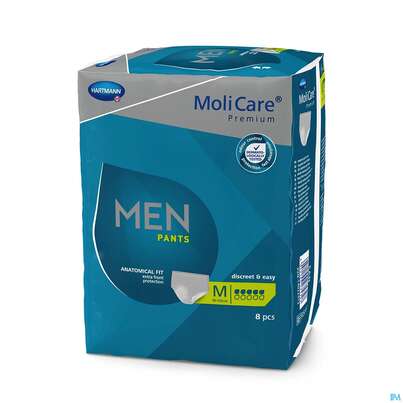 Sie sehen eine Packung Inkontinenz Molicare Premium/men/pants Tropfen 5 Medium 8st, Produktbild: 07 Inkontinenz Molicare Premium/men/pants Tropfen 5 Medium 8st, A-Nr.: 4918893 - 07