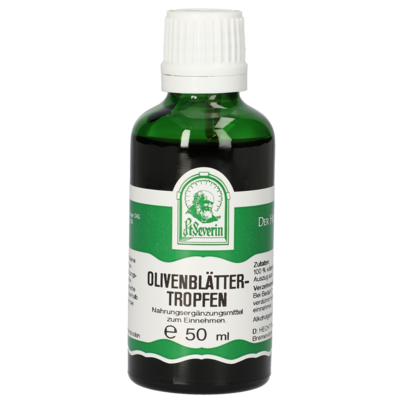 Sie sehen eine Packung OLIVENBLÄTTER TROPFEN 50 ML, Produktbild: 01 OLIVENBLÄTTER TROPFEN 50 ML, A-Nr.: 4394823 - 01