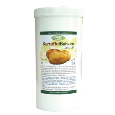 Sie sehen eine Packung Kartoffelbalsam Pediko ohne Parfüm 500 ml, Produktbild: 01 Kartoffelbalsam Pediko ohne Parfüm 500 ml, A-Nr.: 3326831 - 01