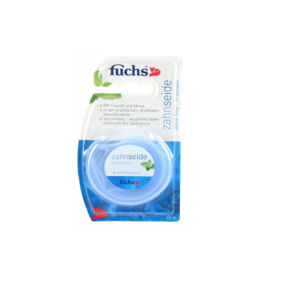 Sie sehen eine Packung Zahnseide Intradent Mit Fluorid & Minze 25m, Produktbild: 01 Zahnseide Intradent Mit Fluorid & Minze 25m, A-Nr.: 2214165 - 01