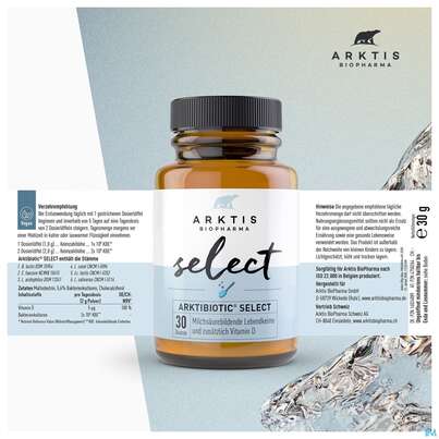 Sie sehen eine Packung Arktis Arktibiotic Pulver Select 30g, Produktbild: 10 Arktis Arktibiotic Pulver Select 30g, A-Nr.: 4750264 - 10