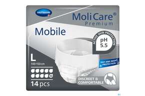 Inkontinenz Molicare Premium/mobile/10tropfen Schwart L 100-150cm 14st, A-Nr.: 4843764 - 01