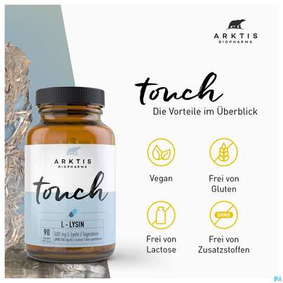 Sie sehen eine Packung L-lysin Kapseln Arktis Touch 90st, Produktbild: 05 L-lysin Kapseln Arktis Touch 90st, A-Nr.: 4750672 - 05