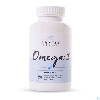 Sie sehen eine Packung Omega -3 Kapseln Arktis 90st, Produktbild: 01 Omega -3 Kapseln Arktis 90st, A-Nr.: 4750732 - 01