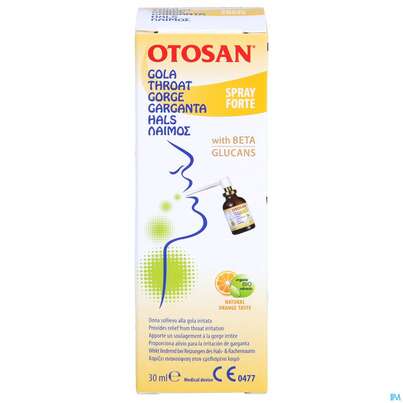 Sie sehen eine Packung Otosan Forte Rachen-halsspray 30ml, Produktbild: 01 Otosan Forte Rachen-halsspray 30ml, A-Nr.: 4582594 - 01