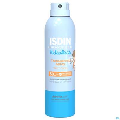 Sie sehen eine Packung Sonnenprodukte Isdin/fotoprotection Pediatrics Wet Skin Spray Lsf 50 250ml, Produktbild: 04 Sonnenprodukte Isdin/fotoprotection Pediatrics Wet Skin Spray Lsf 50 250ml, A-Nr.: 5570305 - 04