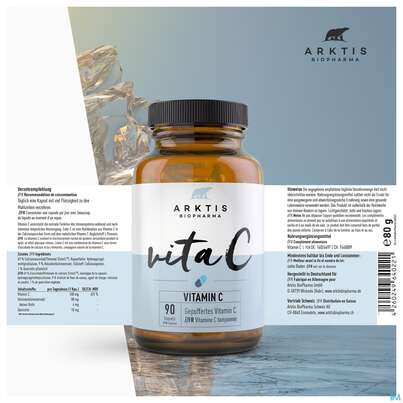 Sie sehen eine Packung Vitamin C Kapseln Arktis 90st, Produktbild: 06 Vitamin C Kapseln Arktis 90st, A-Nr.: 4750614 - 06