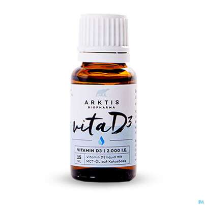 Sie sehen eine Packung Vitamin D Liquid Arktis 2000 15ml, Produktbild: 01 Vitamin D Liquid Arktis 2000 15ml, A-Nr.: 4750809 - 01