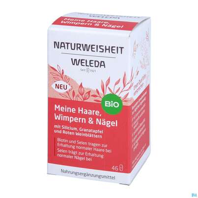 Sie sehen eine Packung Weleda Naturweisheit Haare Wimpern Naegel 46st, Produktbild: 02 Weleda Naturweisheit Haare Wimpern Naegel 46st, A-Nr.: 5436044 - 02