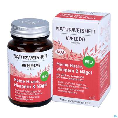 Sie sehen eine Packung Weleda Naturweisheit Haare Wimpern Naegel 46st, Produktbild: 04 Weleda Naturweisheit Haare Wimpern Naegel 46st, A-Nr.: 5436044 - 04
