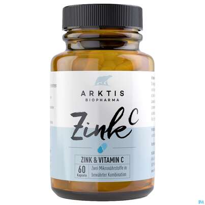 Sie sehen eine Packung Zink Kapseln +vitamin C Arktis 60st, Produktbild: 03 Zink Kapseln +vitamin C Arktis 60st, A-Nr.: 4750821 - 03