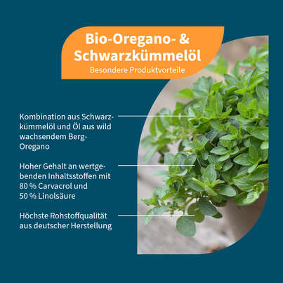 Sie sehen eine Packung NatuGena Bio-Oregano- & Schwarzkümmelöl, Produktbild: 02 NatuGena Bio-Oregano- & Schwarzkümmelöl, A-Nr.: 6139360 - 02