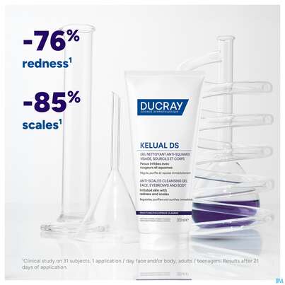 Sie sehen eine Packung Ducray Kelual Ds Reinigungsgel Neu 200ml, Produktbild: 12 Ducray Kelual Ds Reinigungsgel Neu 200ml, A-Nr.: 5862261 - 12
