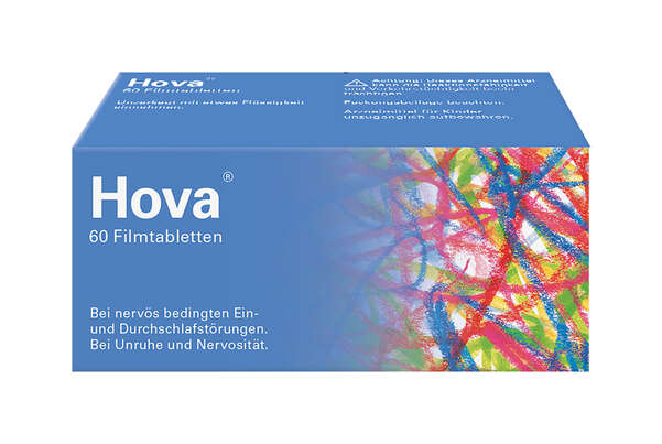 Sie sehen eine Packung Hova® Filmtabletten 60 Stück, Produktbild: 01 Hova® Filmtabletten 60 Stück, A-Nr.: 3904630 - 01