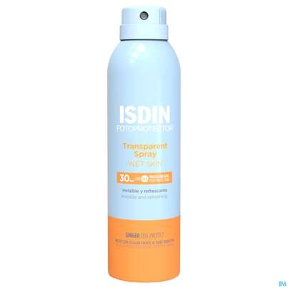 Sie sehen eine Packung Sonnenprodukte Isdin/fotoprotection Wet Skin Spray Lsf 30 250ml, Produktbild: 04 Sonnenprodukte Isdin/fotoprotection Wet Skin Spray Lsf 30 250ml, A-Nr.: 5670509 - 04