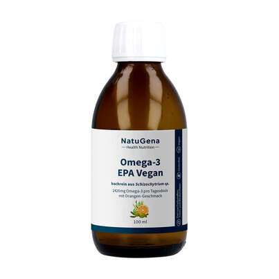 Sie sehen eine Packung NatuGena Omega-3 EPA Vegan, Produktbild: 01 NatuGena Omega-3 EPA Vegan, A-Nr.: 6110385 - 01