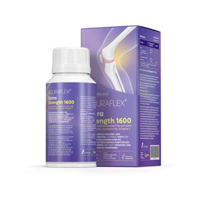 Sie sehen eine Packung ACURAFLEX® EXTRA STRENGTH 1600 – 120 Kapseln mit MSM, Glucosamin, Chondroitin und Vitamin C, Produktbild: 02 ACURAFLEX® EXTRA STRENGTH 1600 – 120 Kapseln mit MSM, Glucosamin, Chondroitin und Vitamin C, A-Nr.: 6130732 - 02