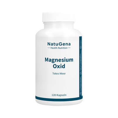 Sie sehen eine Packung NatuGena Magnesium Oxid Kapseln, Produktbild: 01 NatuGena Magnesium Oxid Kapseln, A-Nr.: 6139331 - 01