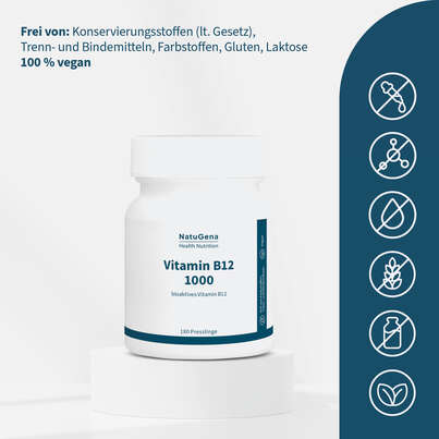 Sie sehen eine Packung NatuGena Vitamin B12 1000, Produktbild: 03 NatuGena Vitamin B12 1000, A-Nr.: 6139408 - 03