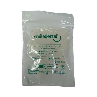 Sie sehen eine Packung Spangengummis 1/4 medium latexfarben, Produktbild: 01 Spangengummis 1/4 medium latexfarben, A-Nr.: 6123821 - 01