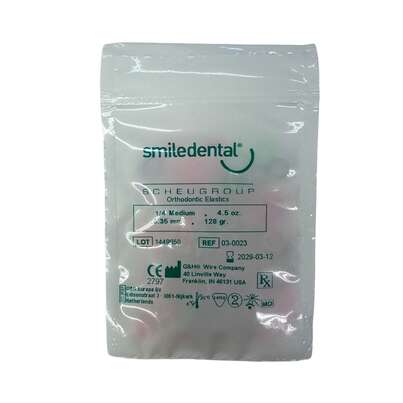 Sie sehen eine Packung Spangengummis 1/4 medium bunt, Produktbild: 01 Spangengummis 1/4 medium bunt, A-Nr.: 6123896 - 01