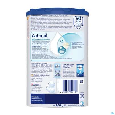 Sie sehen eine Packung Aptamil Milch-fertignahrung Anti-reflux Spezialnahrung 800g, Produktbild: 04 Aptamil Milch-fertignahrung Anti-reflux Spezialnahrung 800g, A-Nr.: 4882209 - 04