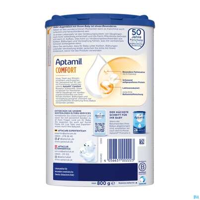 Sie sehen eine Packung Aptamil Milch-fertignahrung Comfort Spezialnahrung 800g, Produktbild: 04 Aptamil Milch-fertignahrung Comfort Spezialnahrung 800g, A-Nr.: 4882215 - 04