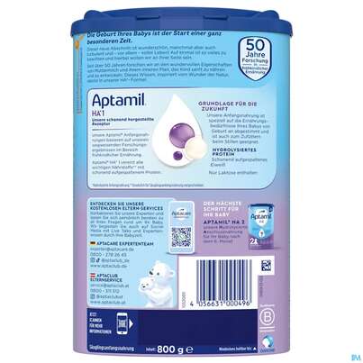 Aptamil Milch-fertignahrung Ha 1 800g, A-Nr.: 4882238 - 03