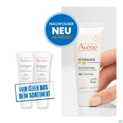 Sie sehen eine Packung Avene Hydrance Feuchtigkeitscreme Spf30 40ml, Produktbild: 16 Avene Hydrance Feuchtigkeitscreme Spf30 40ml, A-Nr.: 5961402 - 16