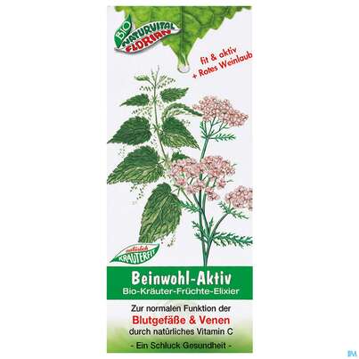 Sie sehen eine Packung Beinwohl Aktiv Kraeuterfit Elixier Bio Kraeuter Fruechte Alkoholfrei 330ml, Produktbild: 02 Beinwohl Aktiv Kraeuterfit Elixier Bio Kraeuter Fruechte Alkoholfrei 330ml, A-Nr.: 3961734 - 02
