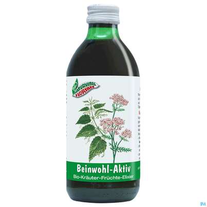 Sie sehen eine Packung Beinwohl Aktiv Kraeuterfit Elixier Bio Kraeuter Fruechte Alkoholfrei 330ml, Produktbild: 03 Beinwohl Aktiv Kraeuterfit Elixier Bio Kraeuter Fruechte Alkoholfrei 330ml, A-Nr.: 3961734 - 03