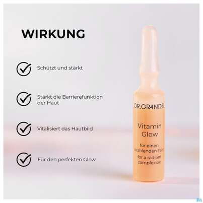 Sie sehen eine Packung Dr.grandel Professional Selektion Ampulle Vitamin Glow 3x3ml 41677 9ml, Produktbild: 11 Dr.grandel Professional Selektion Ampulle Vitamin Glow 3x3ml 41677 9ml, A-Nr.: 5895510 - 11