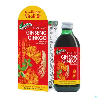 Sie sehen eine Packung Ginseng Ginkgo Revital China Elixier Bio Wein 16% Vol. 330ml, Produktbild: 08 Ginseng Ginkgo Revital China Elixier Bio Wein 16% Vol. 330ml, A-Nr.: 3961697 - 08