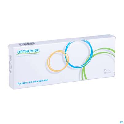 Sie sehen eine Packung Injektionsspritzen U.zubeh. Fertigspritze 2ml Orthovisc 1st, Produktbild: 02 Injektionsspritzen U.zubeh. Fertigspritze 2ml Orthovisc 1st, A-Nr.: 5463153 - 02