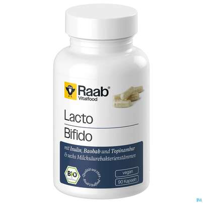 Sie sehen eine Packung Lacto +bifido Kapseln Bio Raab 90st, Produktbild: 02 Lacto +bifido Kapseln Bio Raab 90st, A-Nr.: 5870875 - 02