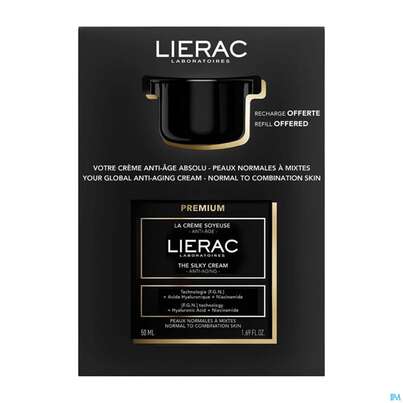 Sie sehen eine Packung Lierac Premium Lierac Set Silky Cream +refill 50ml, Produktbild: 01 Lierac Premium Lierac Set Silky Cream +refill 50ml, A-Nr.: 5978851 - 01