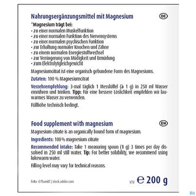 Magnesium Citrat Pulver Raab 200g, A-Nr.: 5870444 - 03
