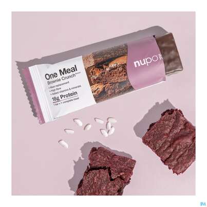 Sie sehen eine Packung Nupo Riegel Fuer 1 Mahlzeit One Meal Bar Brownie Crunch 97766 60g, Produktbild: 08 Nupo Riegel Fuer 1 Mahlzeit One Meal Bar Brownie Crunch 97766 60g, A-Nr.: 5296643 - 08
