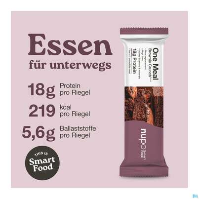 Sie sehen eine Packung Nupo Riegel Fuer 1 Mahlzeit One Meal Bar Brownie Crunch 97766 60g, Produktbild: 10 Nupo Riegel Fuer 1 Mahlzeit One Meal Bar Brownie Crunch 97766 60g, A-Nr.: 5296643 - 10