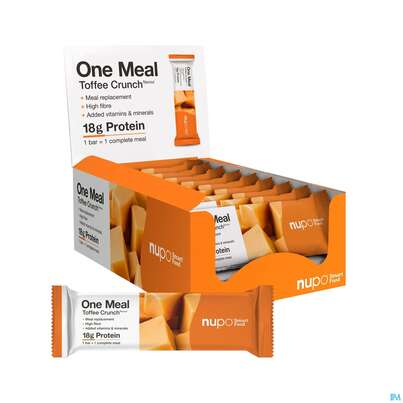 Sie sehen eine Packung Nupo Riegel Fuer 1 Mahlzeit One Meal Bar Toffee 97767 60g, Produktbild: 01 Nupo Riegel Fuer 1 Mahlzeit One Meal Bar Toffee 97767 60g, A-Nr.: 5296666 - 01
