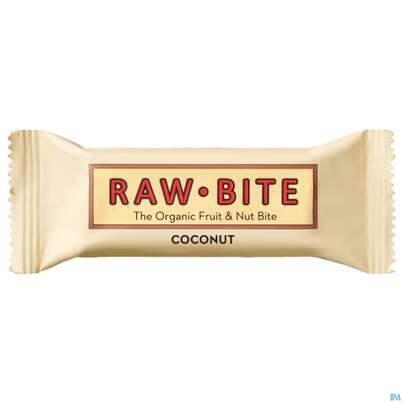 Sie sehen eine Packung Raw Bite Bio Riegel Coconut 50g, Produktbild: 01 Raw Bite Bio Riegel Coconut 50g, A-Nr.: 4252632 - 01